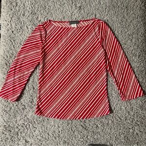 Y2K Red and White Striped Top